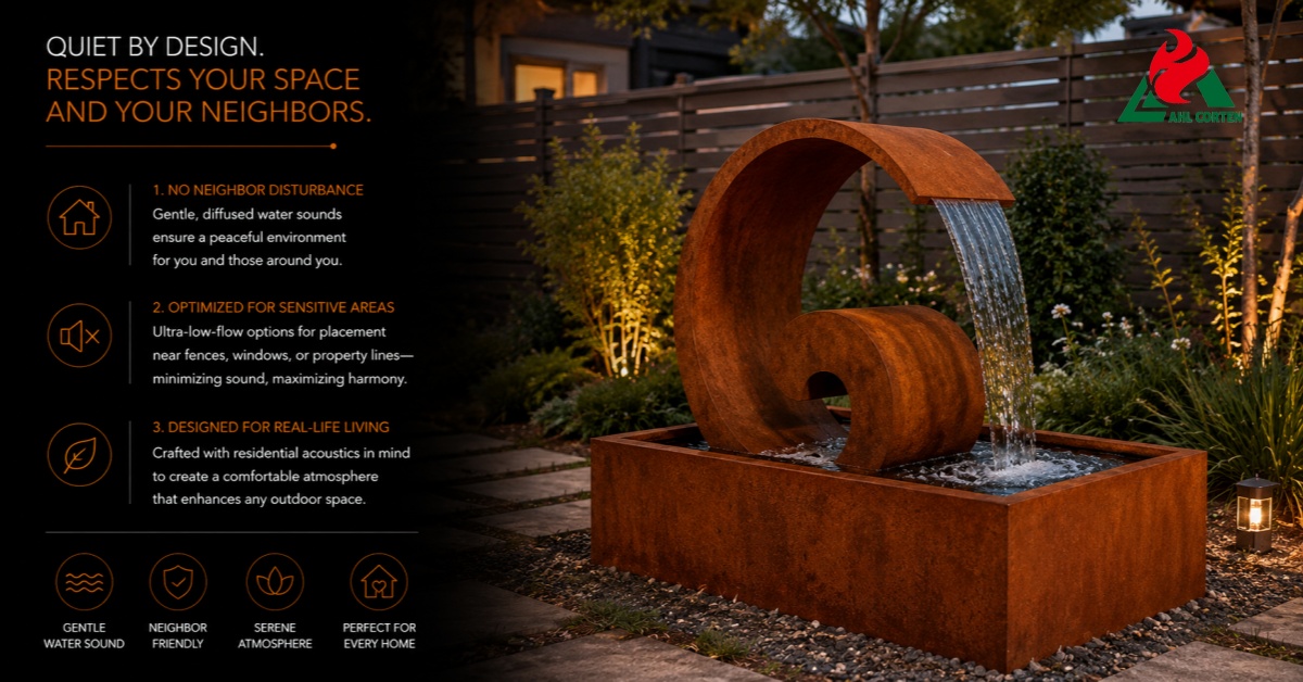 Will Weathering Steel Water Features Disturb Neighbors